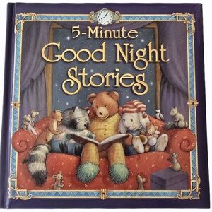 5-Minute Good Night Stories Book Gold Pages Excellent Condition Hard Cover